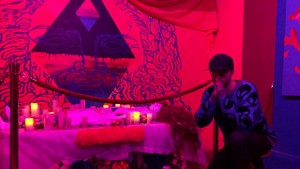 Byoungz being sad boy at Meow WOlf