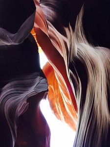 Blue tint inside lower Antelope Canyon