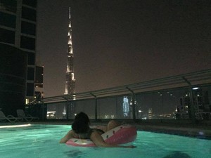 Madison with Burj Khalifa
