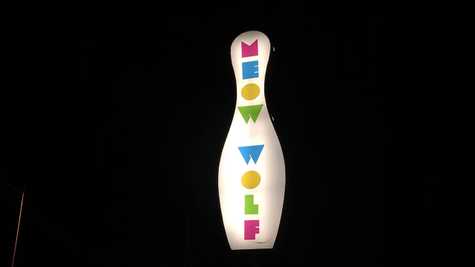 Meow Wolf Santa Fe Bowling Pin Sign
