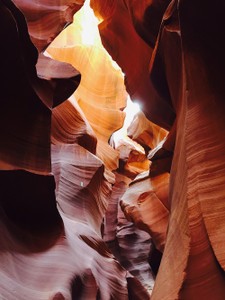 Walking through lower Antelope Canyon